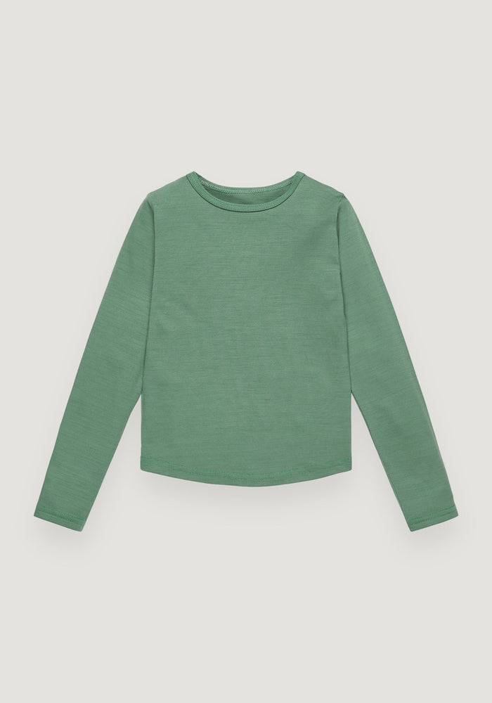 Bluză lână merinos super fină - Long Tee Emerald Green Default Title