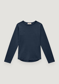 Bluză lână merinos super fină - Long Tee French Navy Default Title