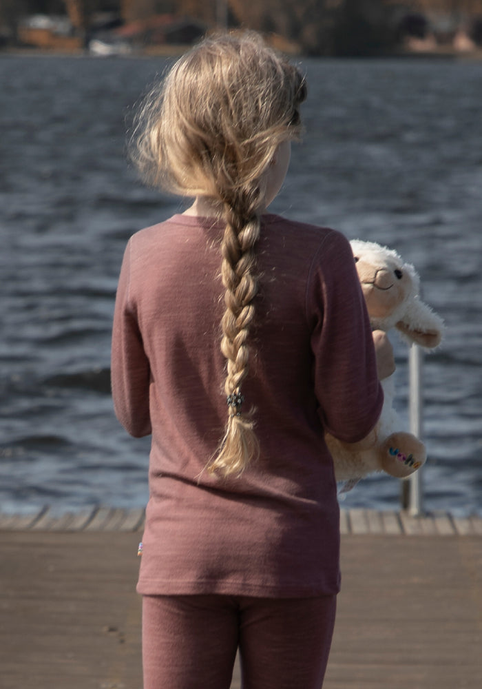 Bluză din lână merinos și bambus - Goose Dark Rose