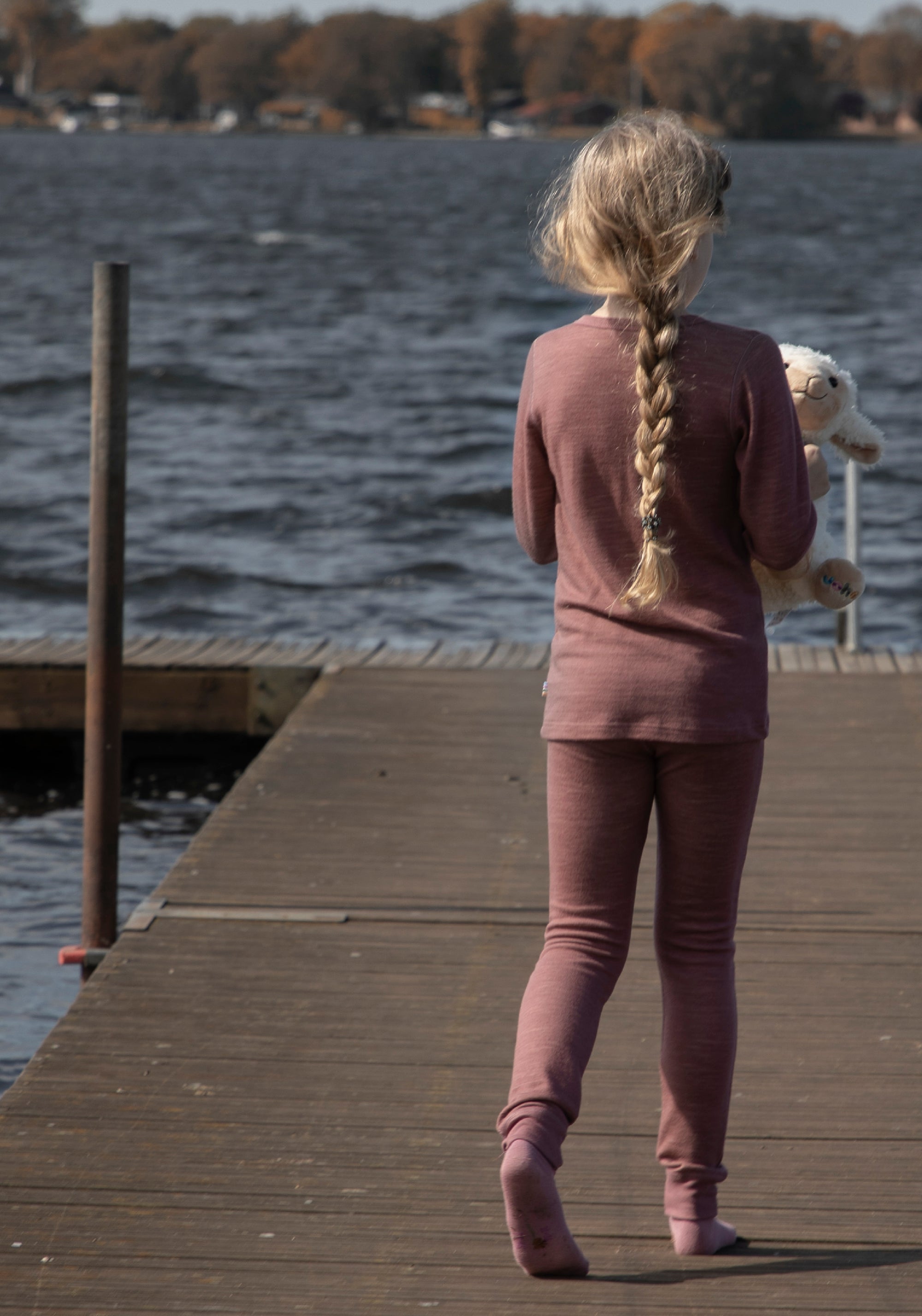 Bluză din lână merinos și bambus - Goose Dark Rose