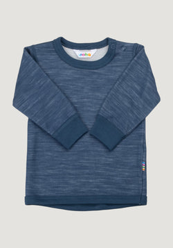 Bluză din lână merinos și bambus - Propeller Dark Denim