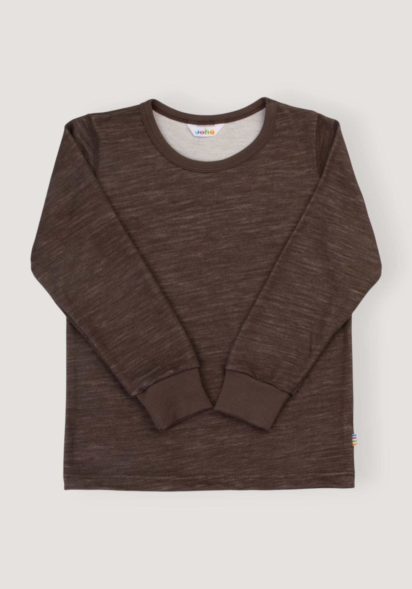 Bluză din lână merinos și bambus - Solid Brown