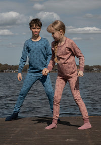 Bluză din lână merinos și bumbac - Ice Crystal Rose