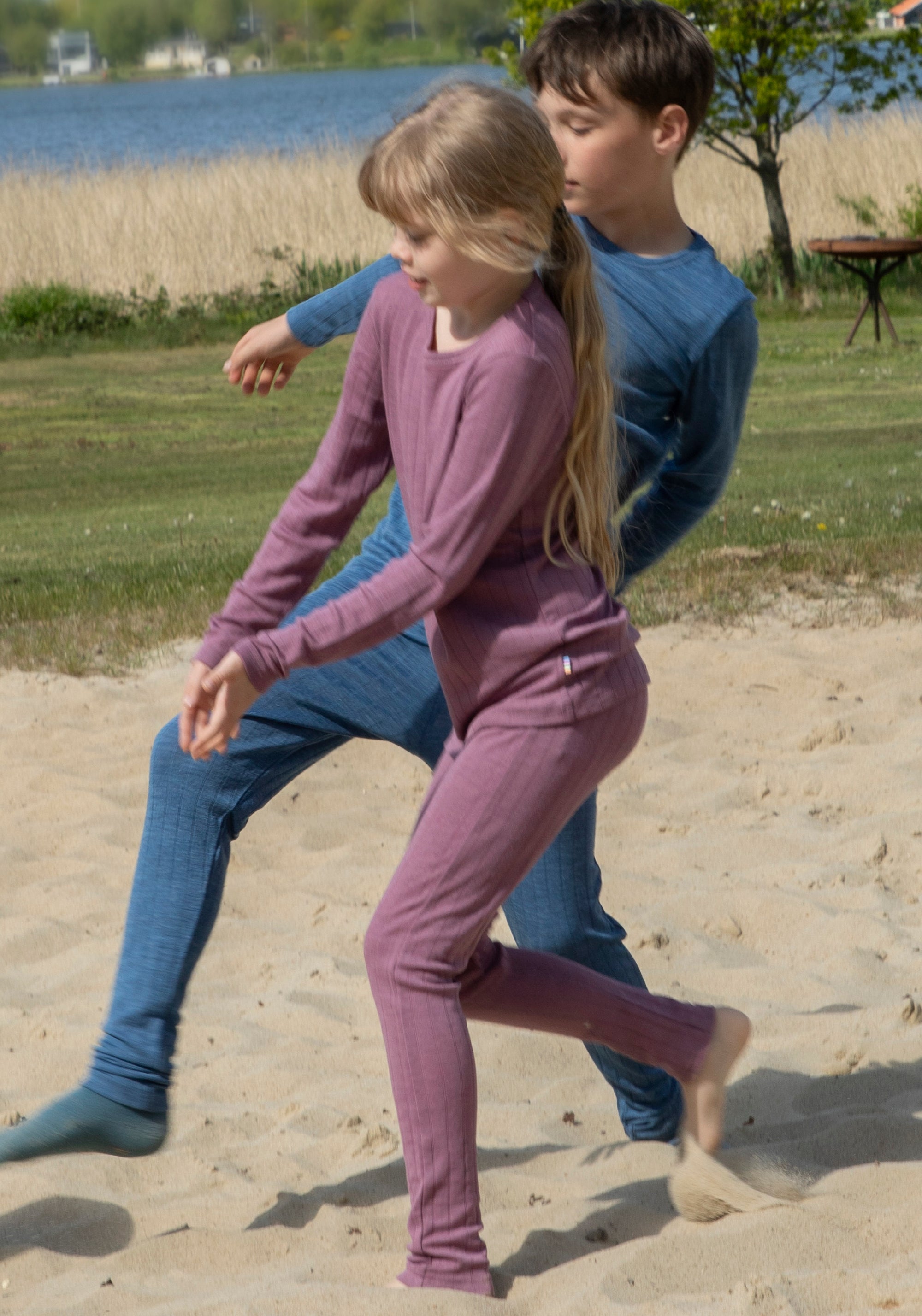 Colanți din lână merinos și mătase - Basic Heather