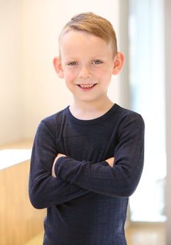 Bluză din lână merinos si mătase - Basic Marine