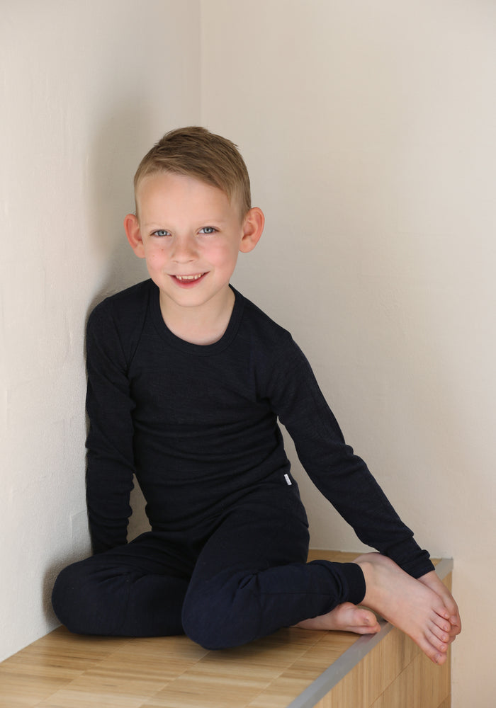 Bluză din lână merinos si mătase - Basic Marine