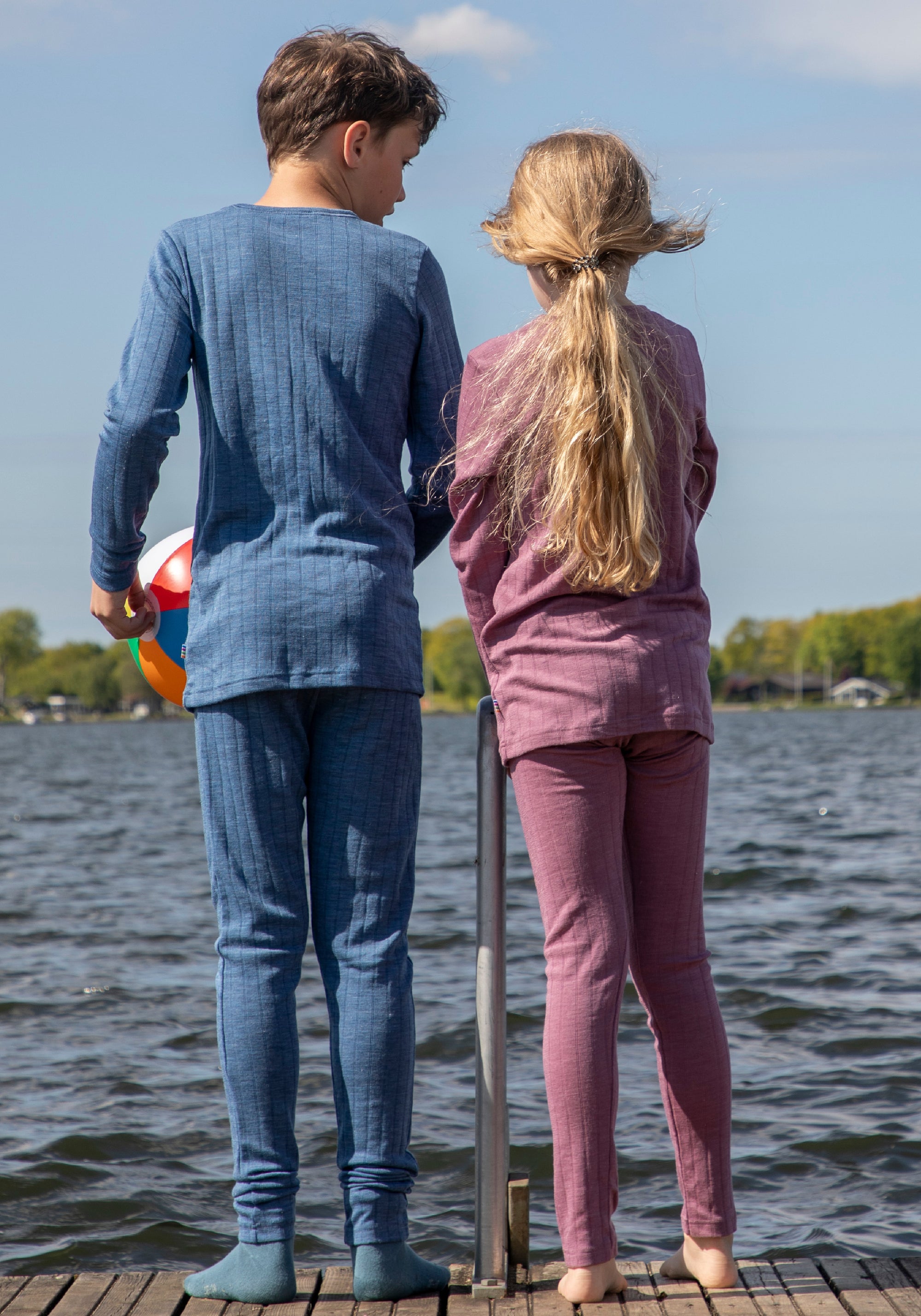 Colanți din lână merinos și mătase - Heather