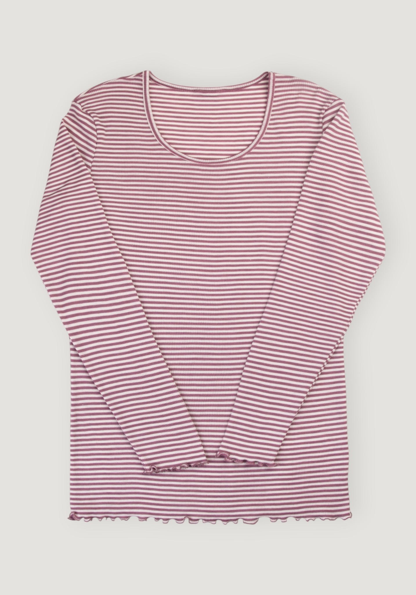 Bluză din lână merinos și mătase - Stripe Heather