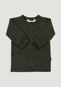 Bluză lână merinos - Single Wool Melange Moss Green