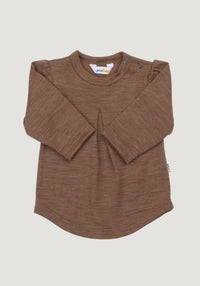 Bluză lână merinos - Single Wool Melange Warm Brown