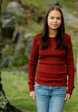 Bluză din lână merinos - Wild Pomegranate