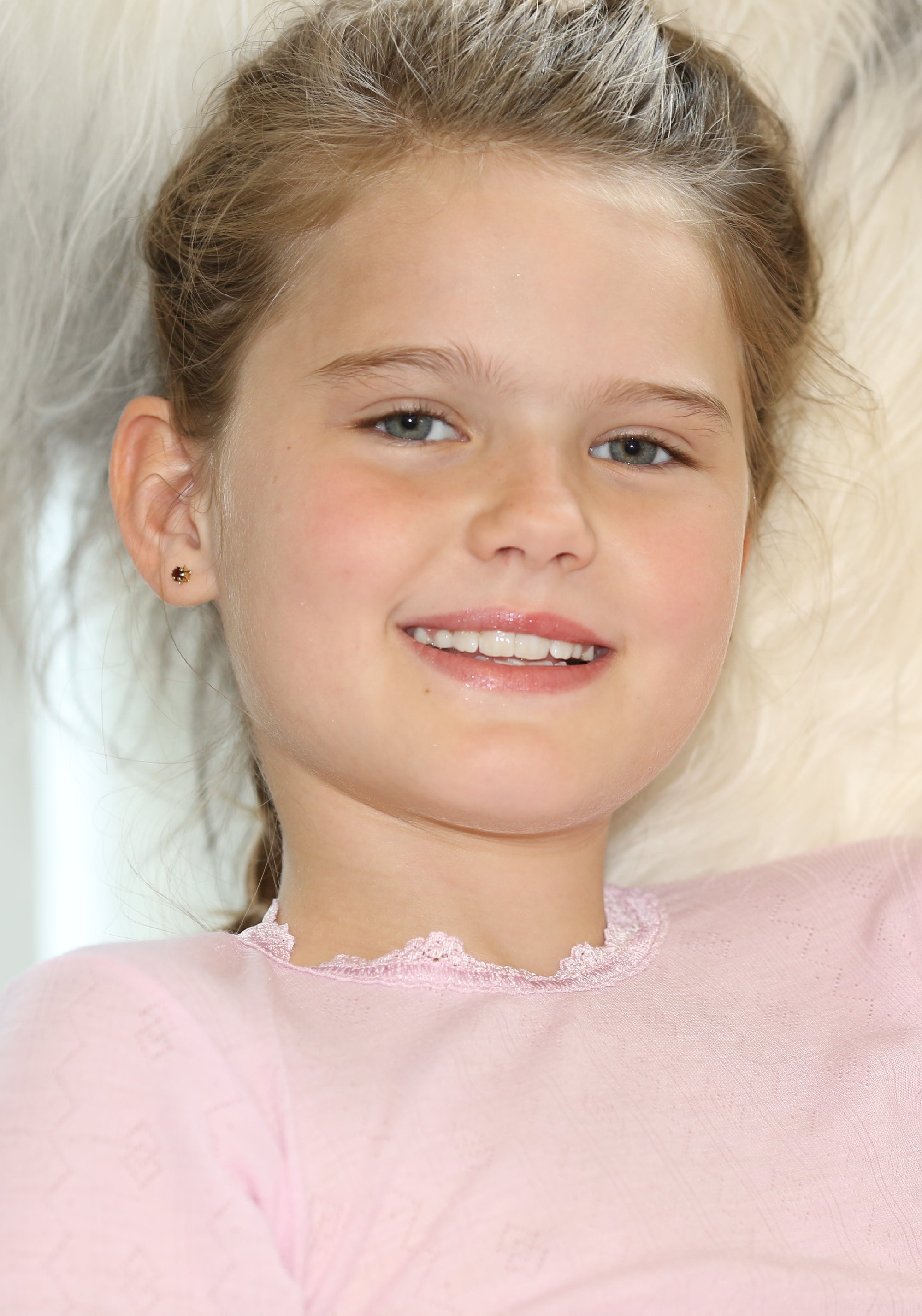 Bluză Eyelet din lână merinos si mătase - Basic Pink