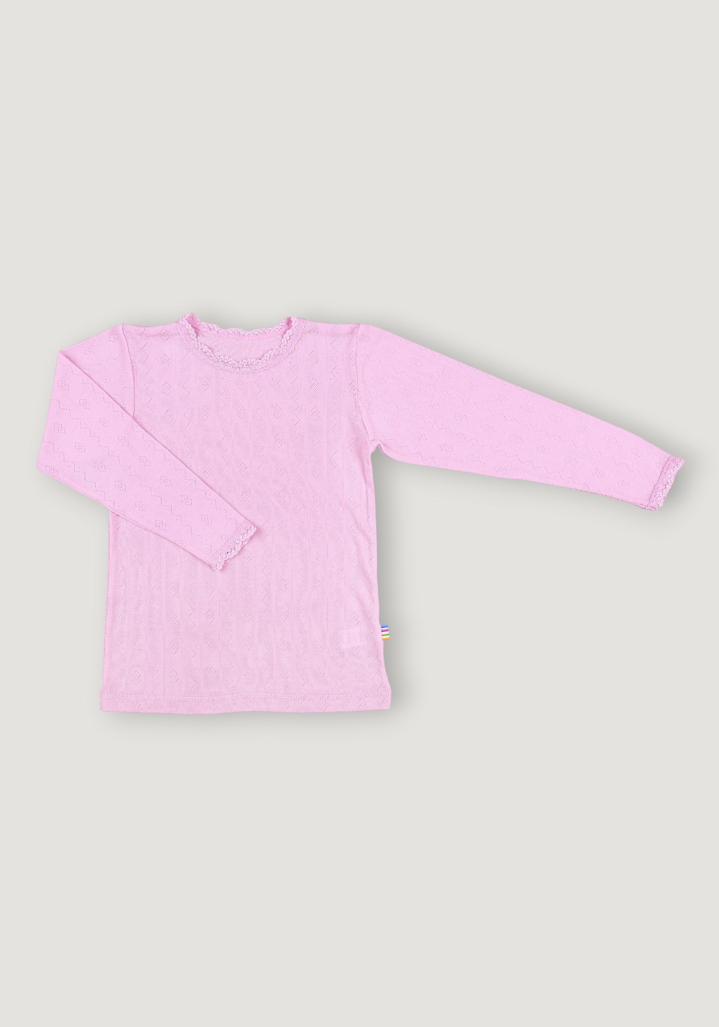 Bluză Eyelet din lână merinos și mătase - Basic Pink