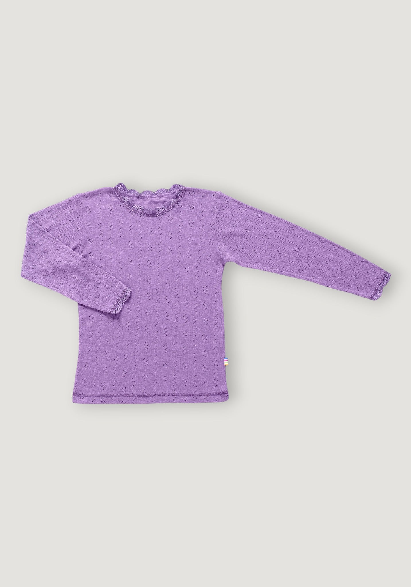 Bluză Eyelet din lână merinos și mătase - Basic Purple
