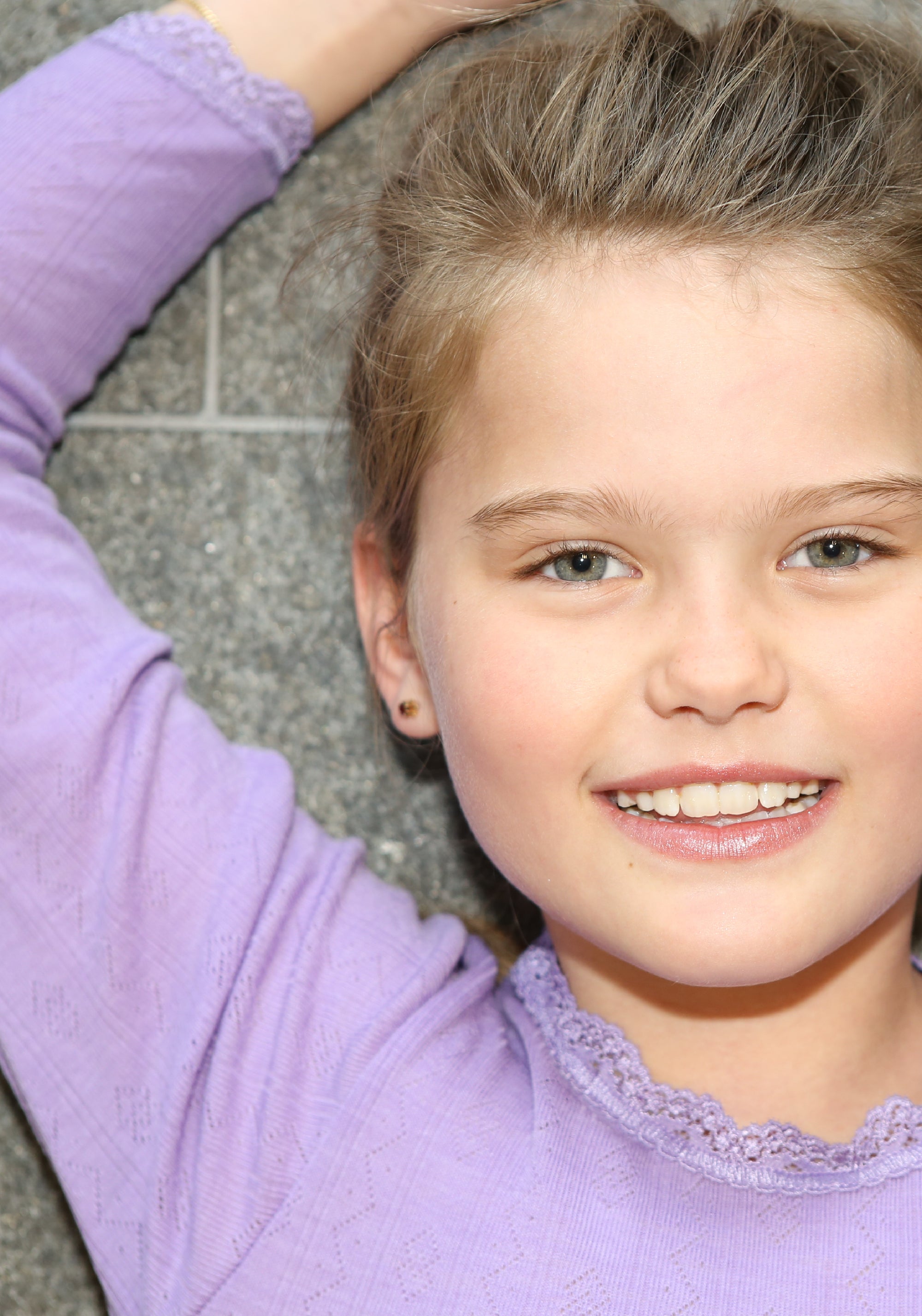 Bluză Eyelet din lână merinos si mătase - Basic Purple