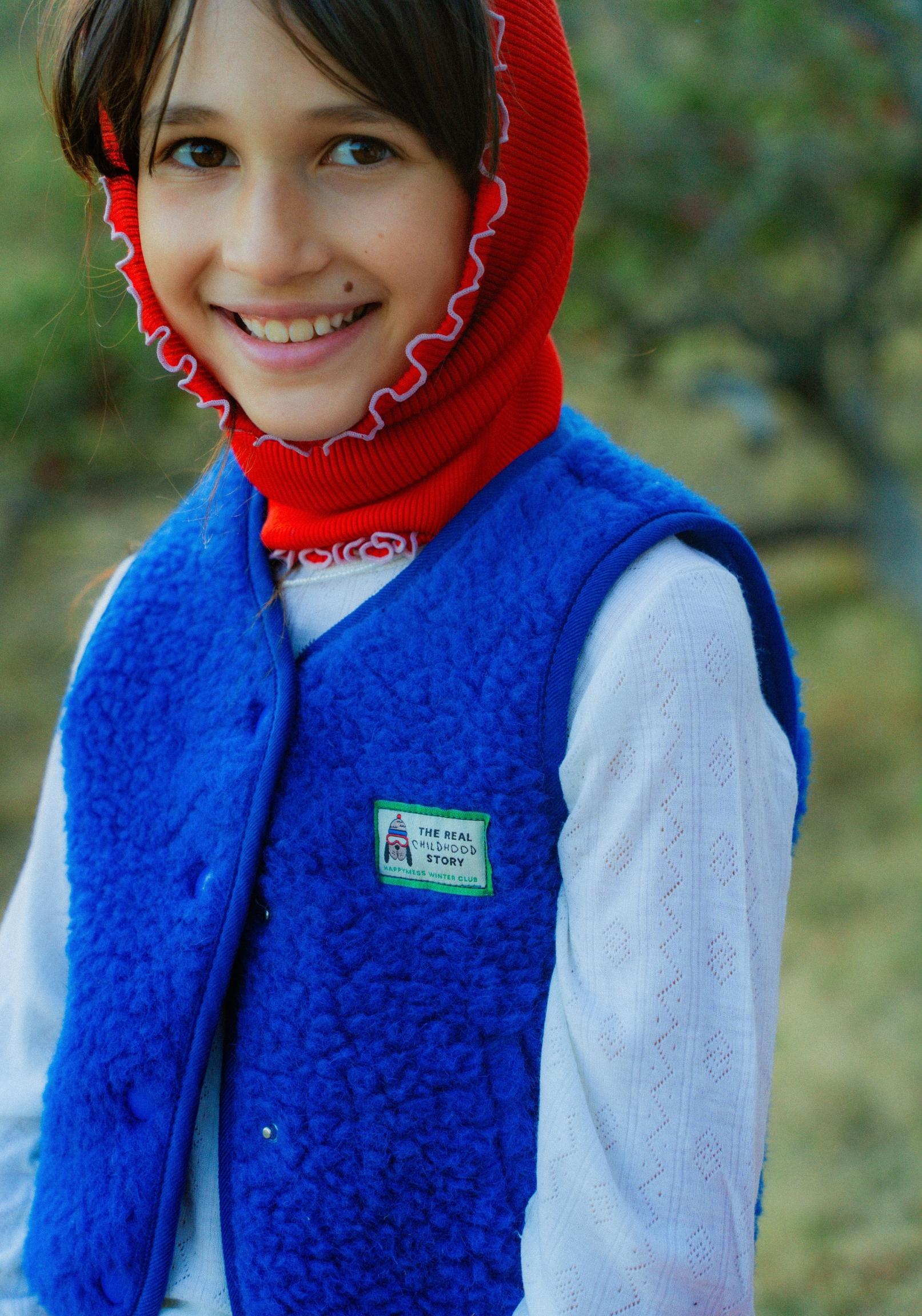 Vestă fleece din lână merinos - Teddy Cobalt