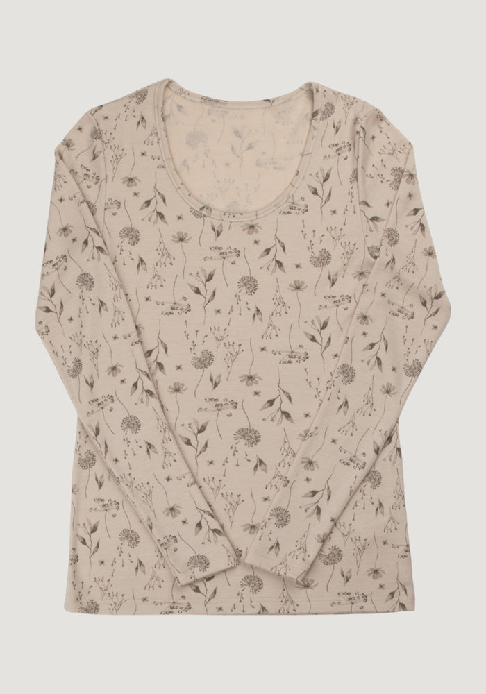Bluză femei din lână merinos - Dandelion Beige