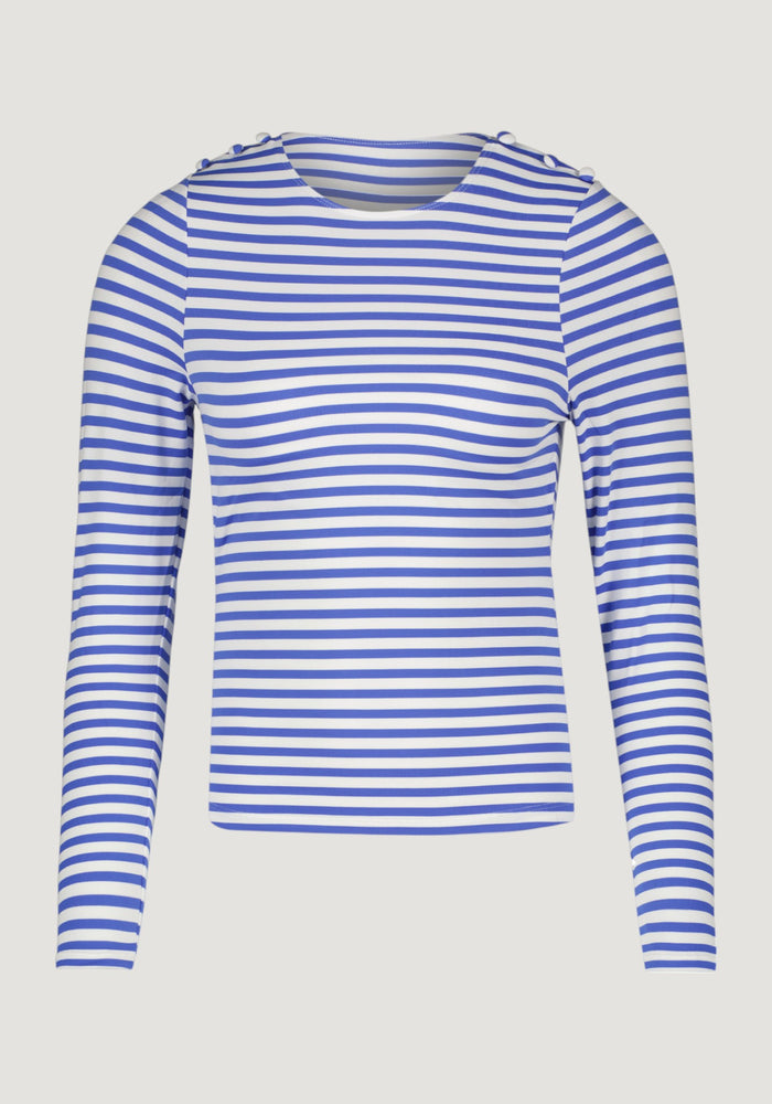 Bluză femei protecție UV - Emma Cobalt Stripe