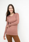 Bluză femei seamless din mătase - Gerda Antique Rose