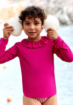 Bluză fete protecție UV - Valentine Fuschia Canopea HipHip.ro