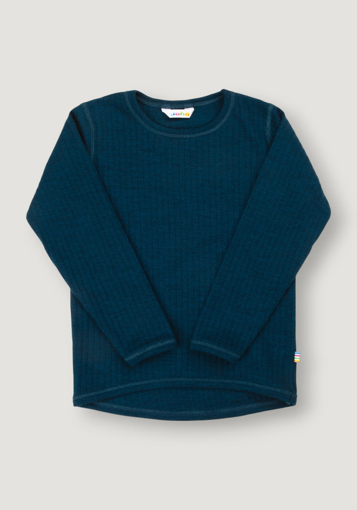 Bluză lână merinos - Basic Dark Turquoise 80