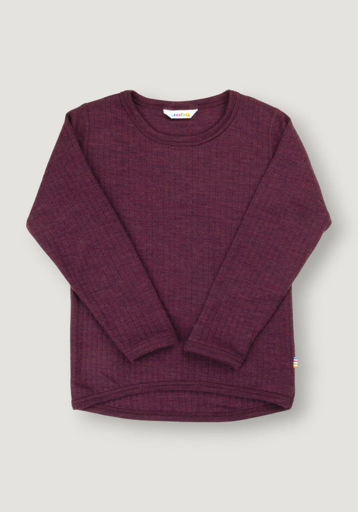 Bluză lână merinos - Basic Plum 80