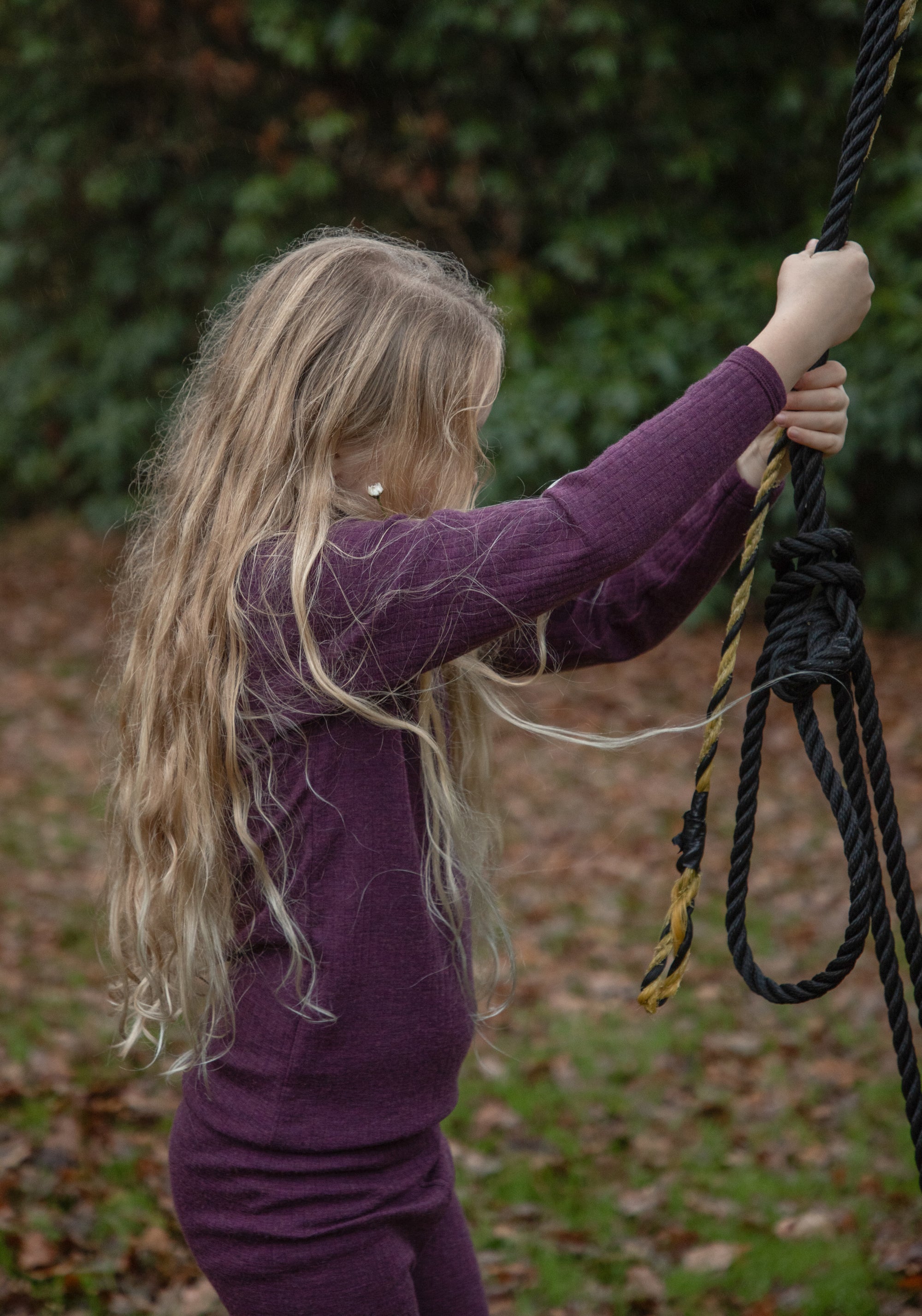 Bluză lână merinos - Basic Plum