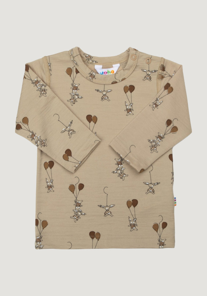Bluză lână merinos extrafină - Balloon Bunny Beige
