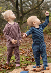 Body lână merinos - Mini Stripe Rose