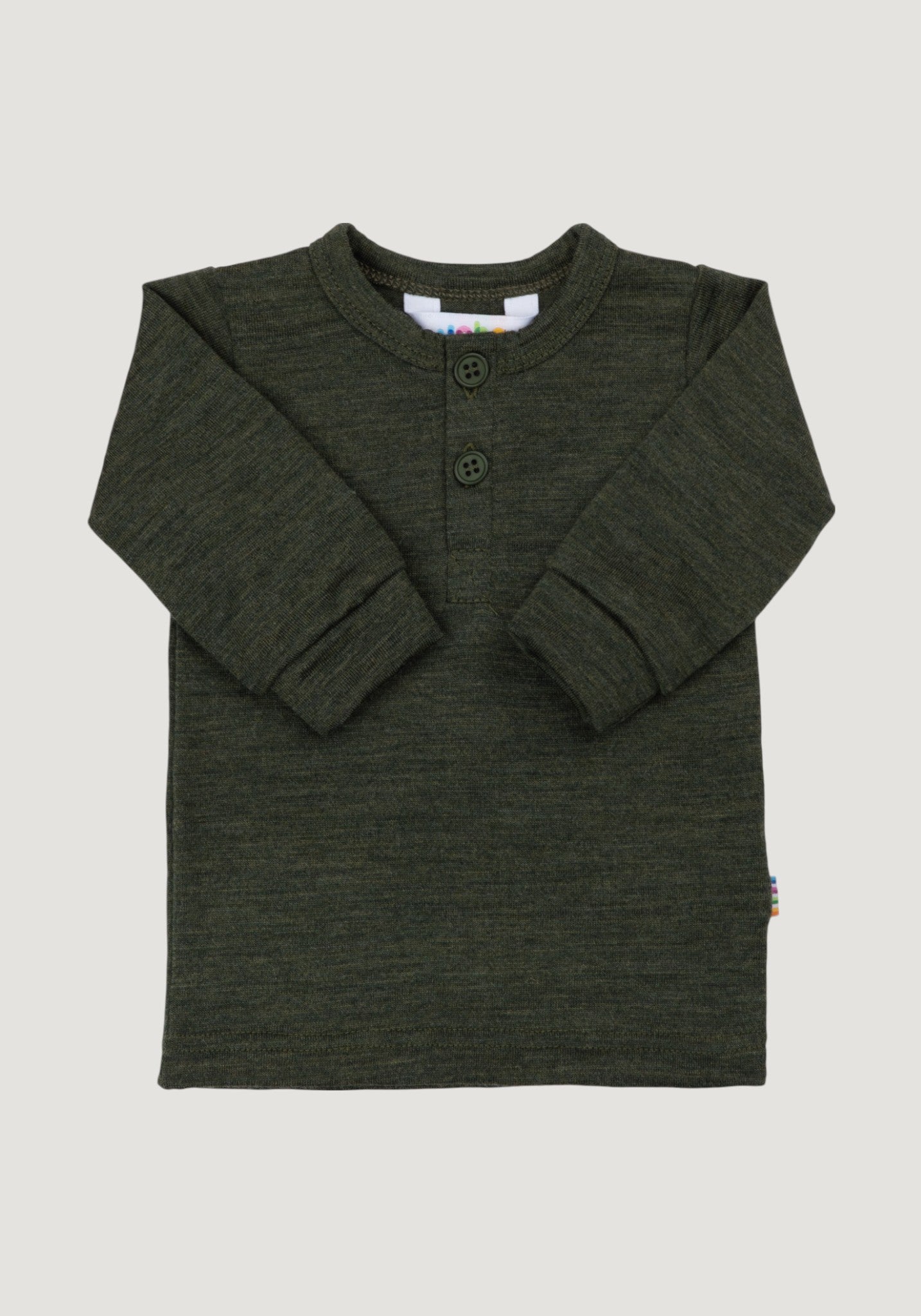 Bluză lână merinos - Single Wool Melange Moss Green