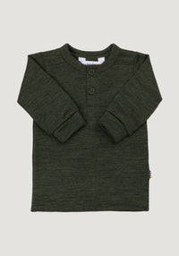 Bluză lână merinos - Single Wool Melange Moss Green