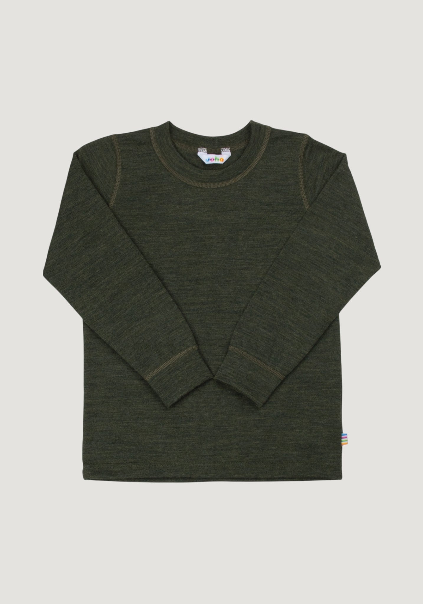 Bluză lână merinos - Single Wool Melange Moss Green