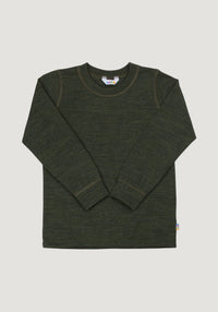 Bluză lână merinos - Single Wool Melange Moss Green