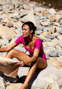 Tricou femei protecție UV - Agathe Fuschia