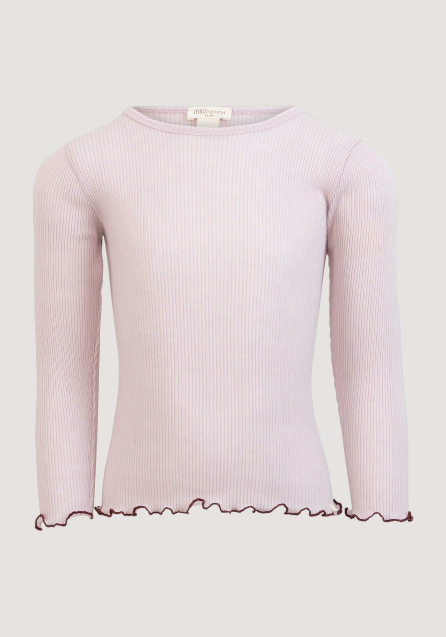 Bluză seamless din lână merinos - Atlantic Frill Peony Bordeaux