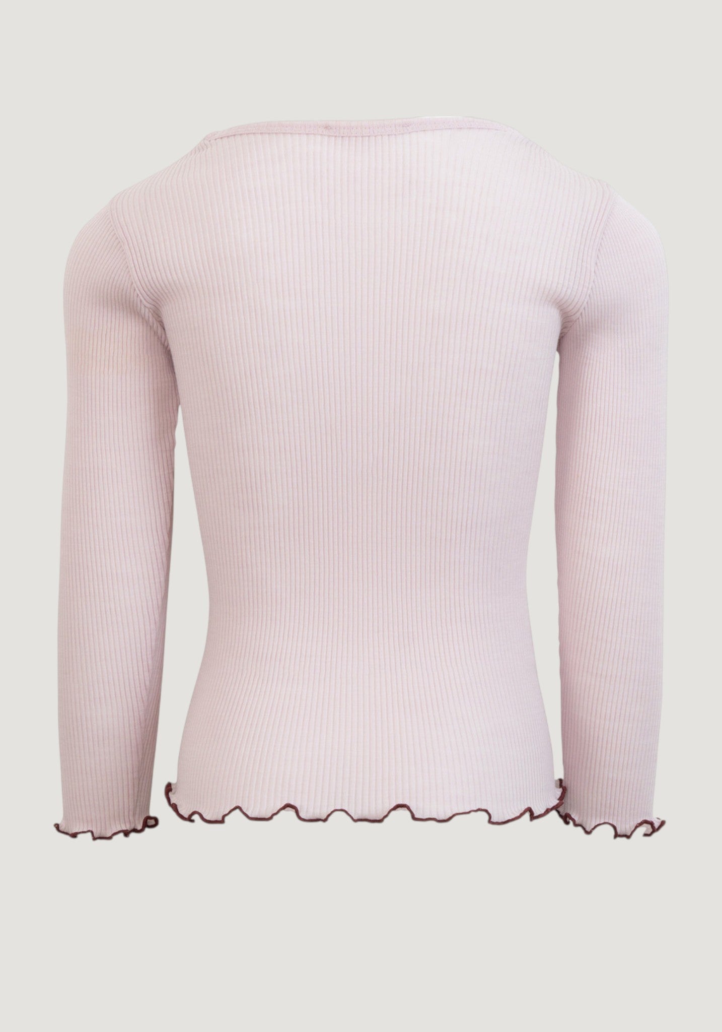 Bluză seamless din lână merinos - Atlantic Frill Peony Bordeaux