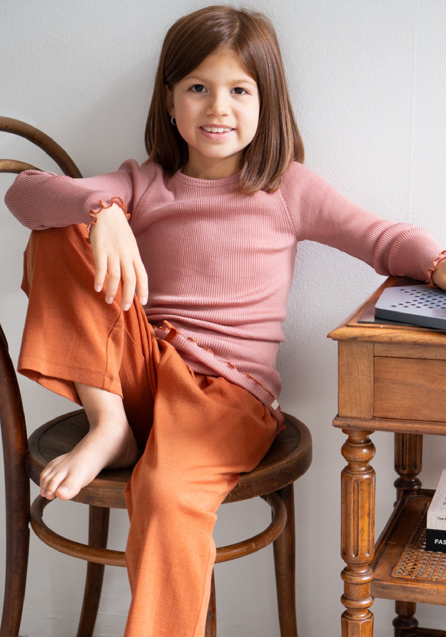 Bluză seamless lână merinos - Atlantic Frill Rose