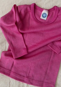 Bluză seamless din lână merinos și mătase - Pink Cosilana HipHip.ro