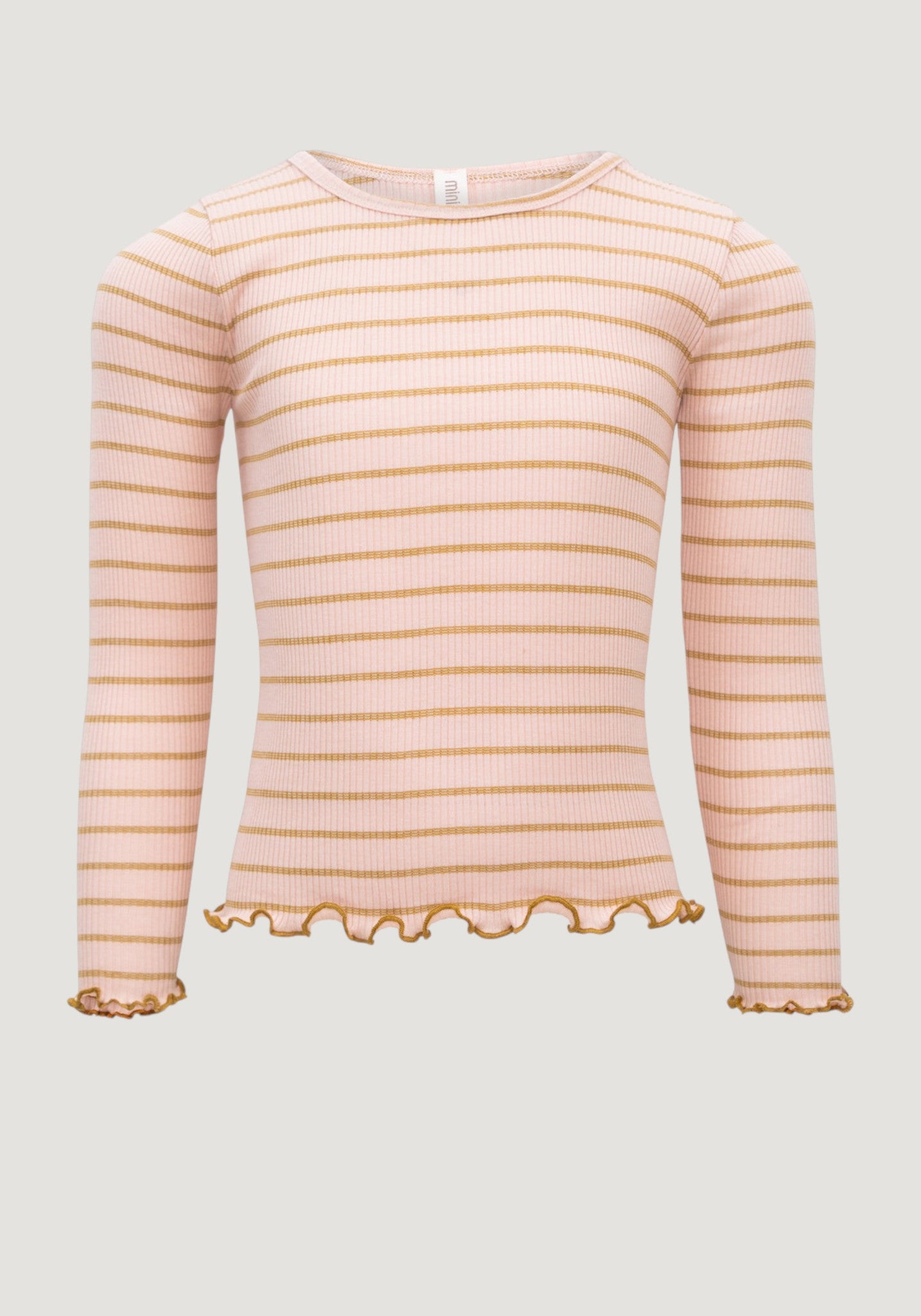 Bluză seamless din mătase - Bergen Frill Sweet Olive Stripes