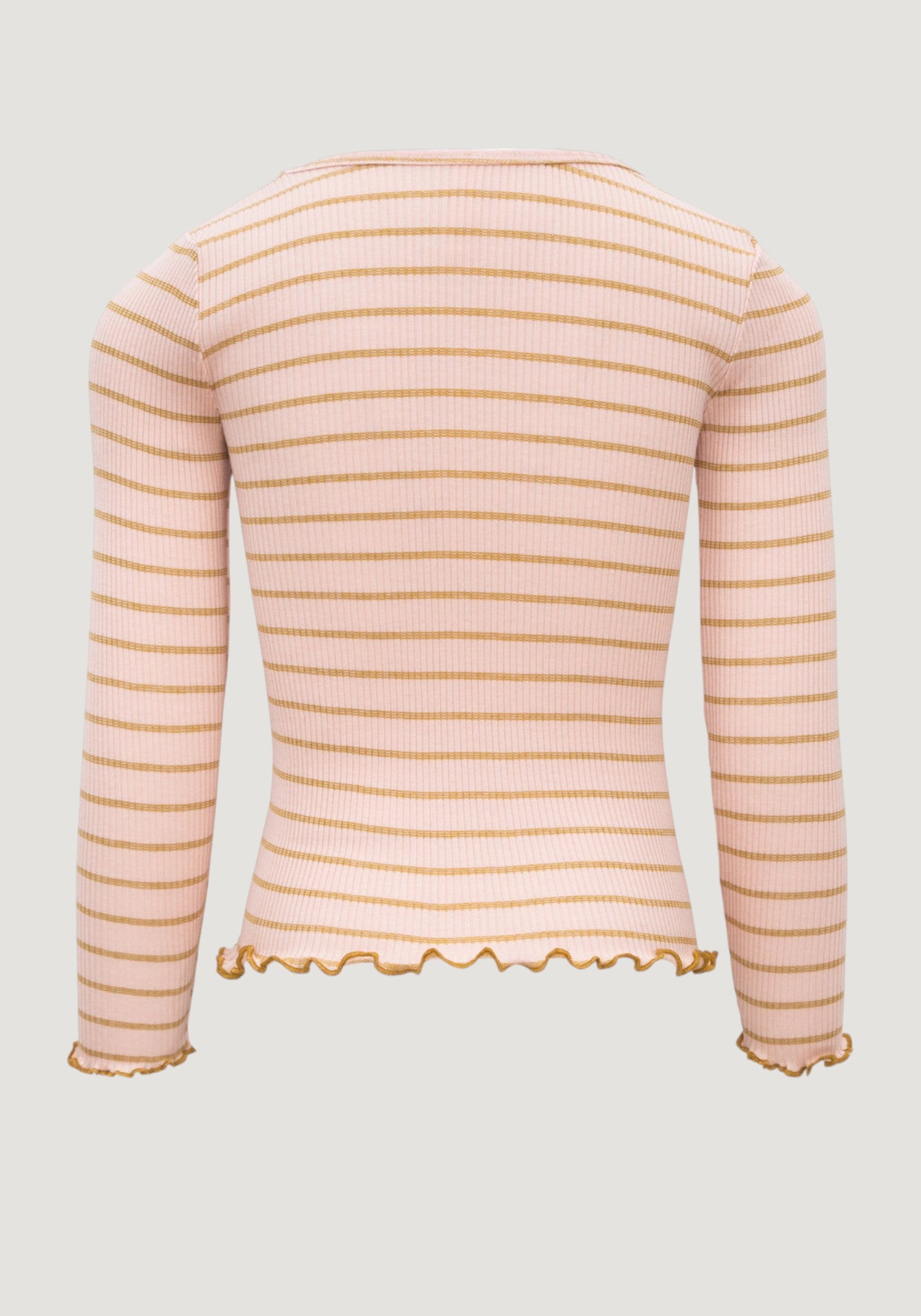 Bluză seamless din mătase - Bergen Frill Sweet Olive Stripes