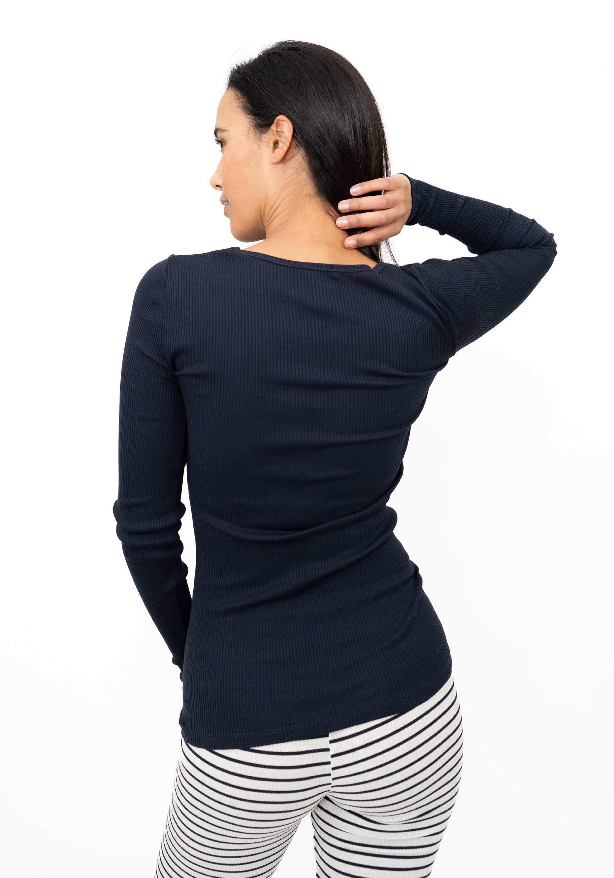 Bluză seamless din mătase - Gerda Dark Blue