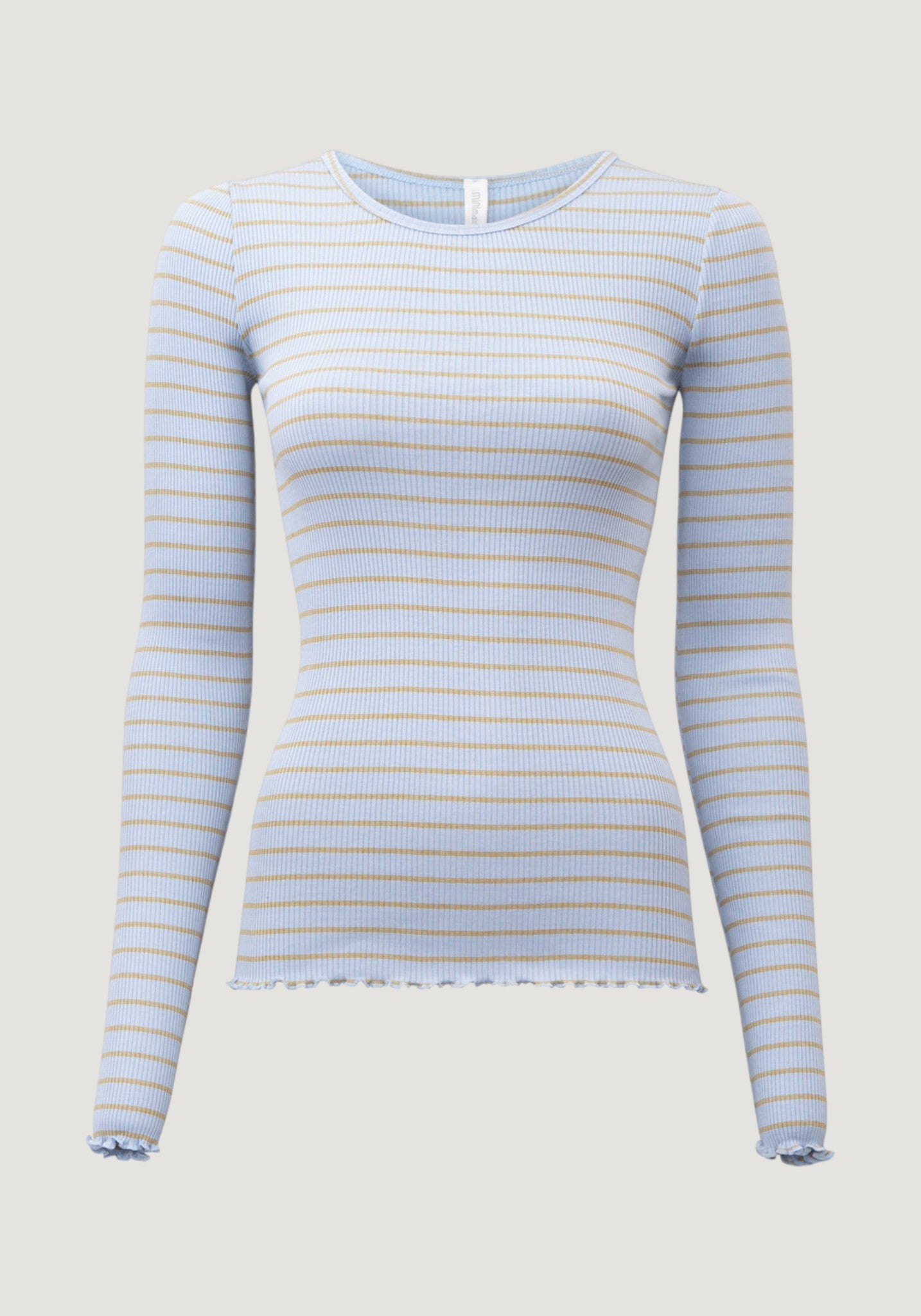 Bluză seamless din mătase - Gerda Frill Clear Olive Stripes