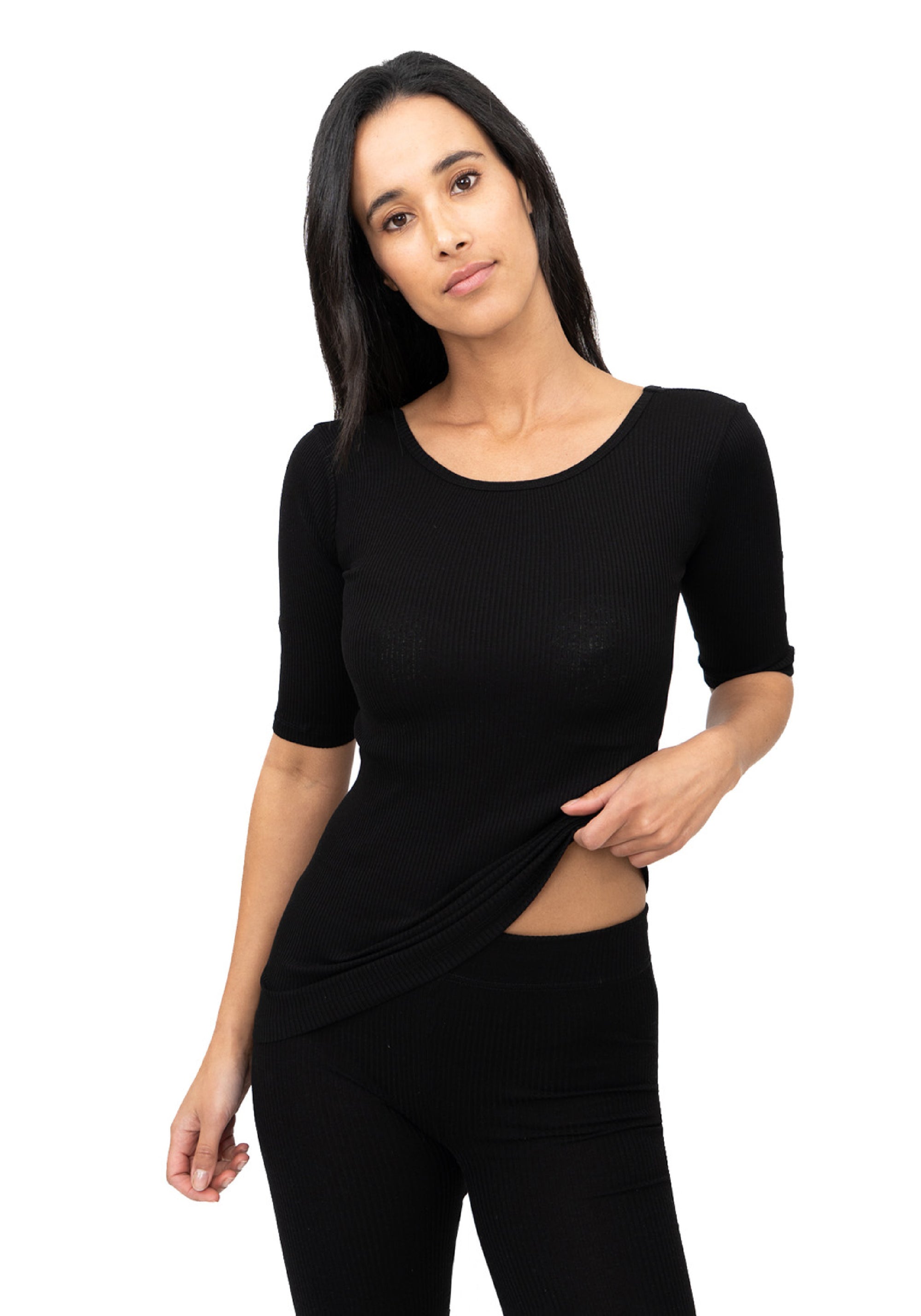Bluză seamless din mătase - Gym Black
