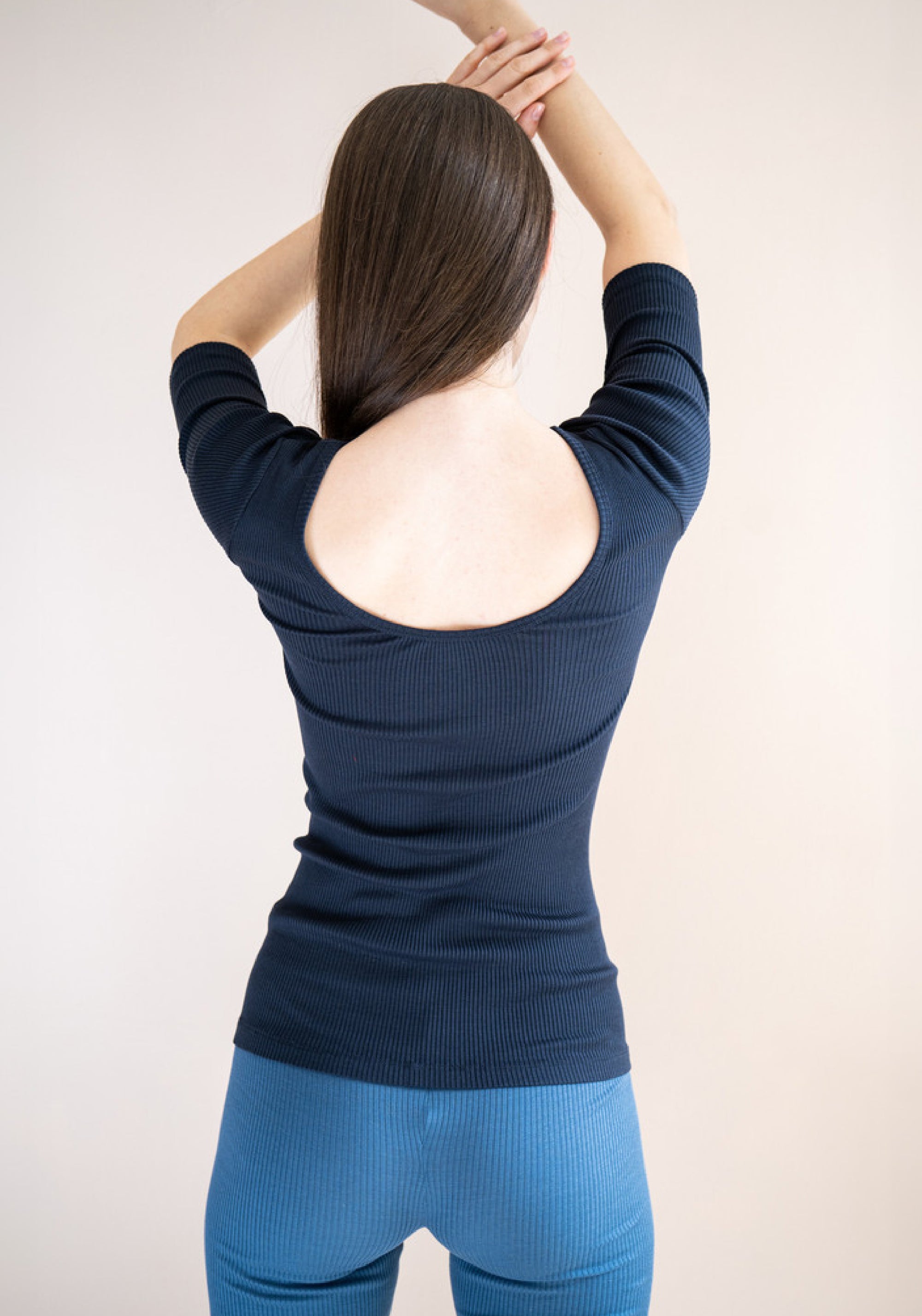 Bluză seamless din mătase - Gym Dark Blue
