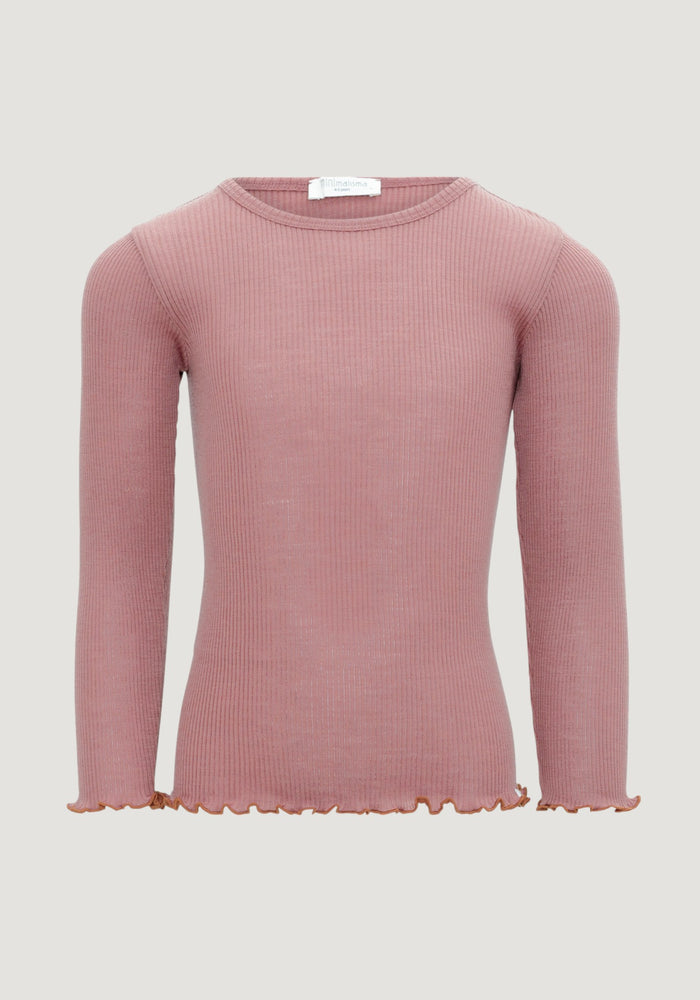 Bluză seamless lână merinos - Atlantic Frill Rose