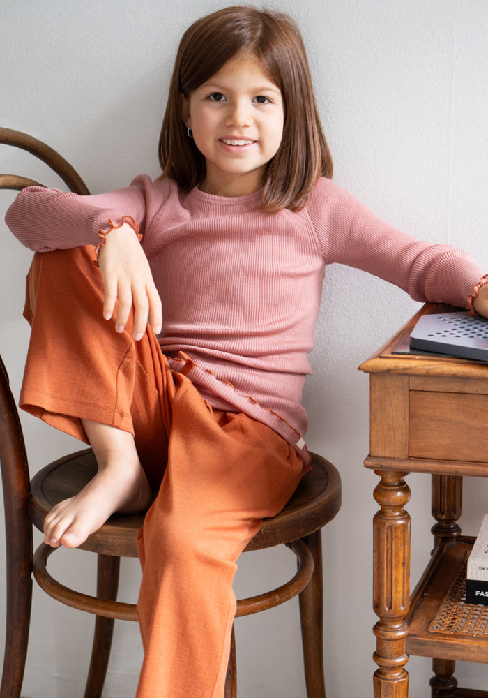 Bluză seamless lână merinos - Atlantic Frill Rose