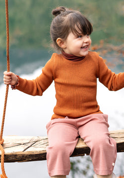 Bluză seamless lână merinos - Atlantic Frill Rust