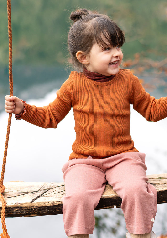 Bluză seamless lână merinos - Atlantic Frill Rust