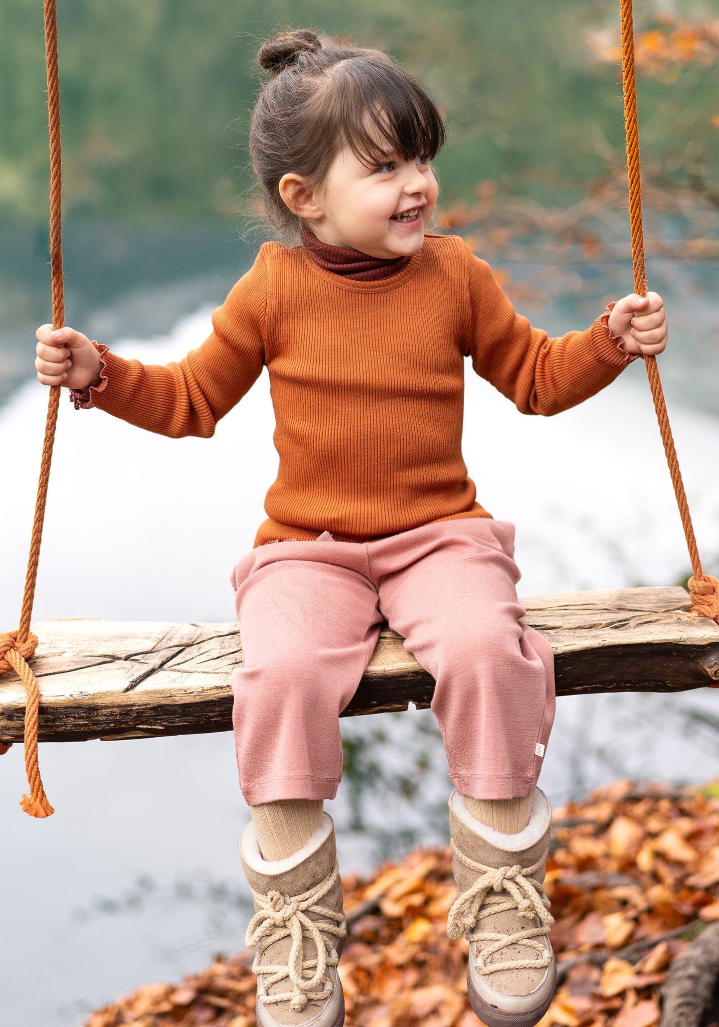 Bluză seamless lână merinos - Atlantic Frill Rust