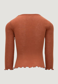Bluză seamless lână merinos - Atlantic Frill Rust